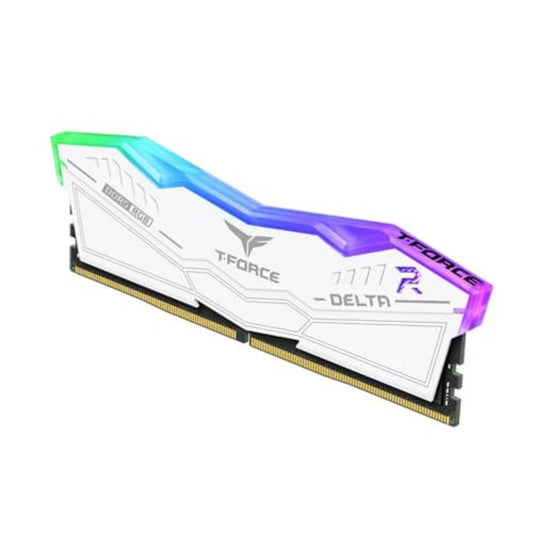 TEAMGROUP T-Force Delta RGB 16GB ( 16GB x 1 ) DDR5 6000MHz RAM ( White ) ( CL38 )