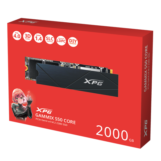 ADATA XPG GAMMIX S50 CORE 2TB M.2 NVME Gen4 Solid State Drive (SSD)