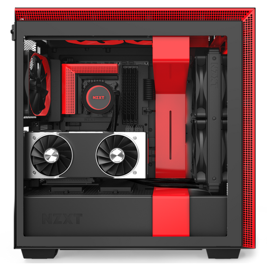 NZXT H710i ATX Mid Tower Cabinet With Tempered Glass And ARGB LED Strip (Black/Red)