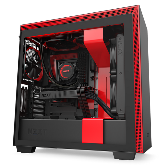 NZXT H710i ATX Mid Tower Cabinet With Tempered Glass And ARGB LED Strip (Black/Red)