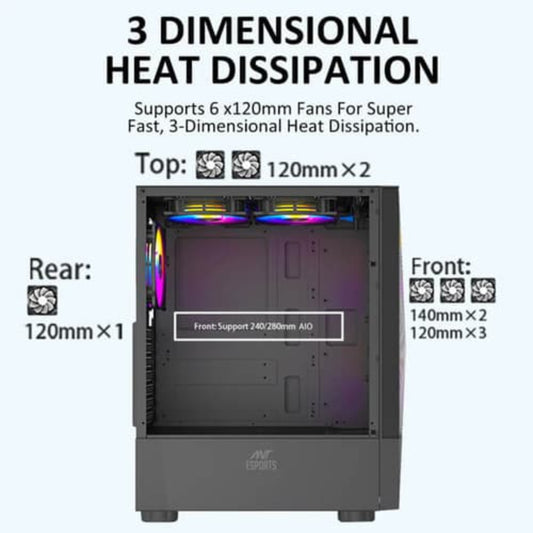 ANT ESPORTS Ice-100 ATX Mid Tower Cabinet ( Black )