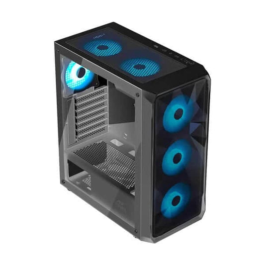 Ant Esports ICE-112 Auto RGB (ATX) Mid Tower Cabinet (Black)