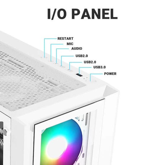 ANT ESPORTS ICE-170 TG ATX Mid Tower Cabinet (White)