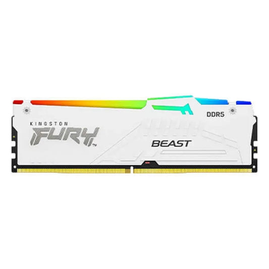 KINGSTON Fury Beast RGB 64GB ( 32GBx2 ) DDR5 6000MHz RAM ( White )