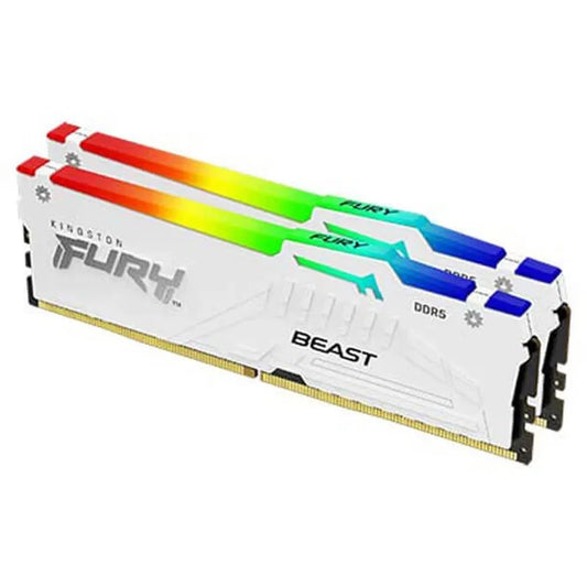 KINGSTON Fury Beast RGB 64GB ( 32GBx2 ) DDR5 6000MHz RAM ( White )