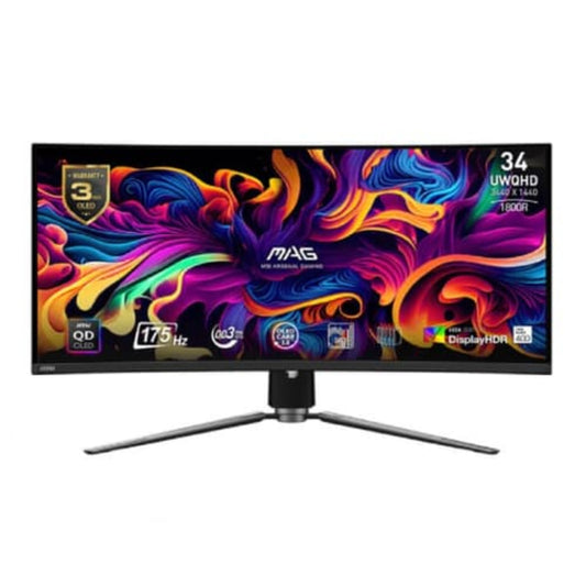MSI MAG 341CQP-QD 34 Inch 2K UHD 175Hz OLED Panel 139% SRGB 0.03MS AMD Freesync Gaming Monitor