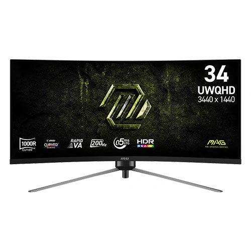 MSI MAG 345CQRF E20 34 Inch 2K UWQHD 200Hz VA Panel 110% SRGB 0.5MS Adaptive Sync Curved Gaming Monitor