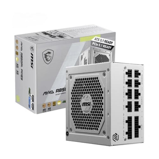MSI MAG A850GL PCIE5 850W 80+ White ATX 3.1 Fully Modular Power Supply ( White ) ( 850W )