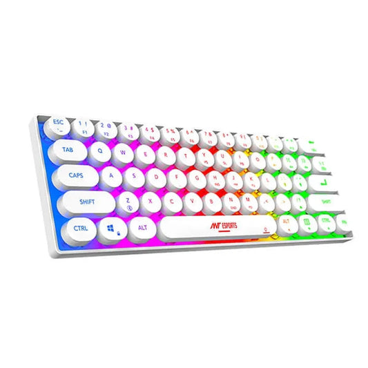 ANT ESPORTS MK1500 Mini Retro 60% Membrane Wireless Gaming Keyboard (White)