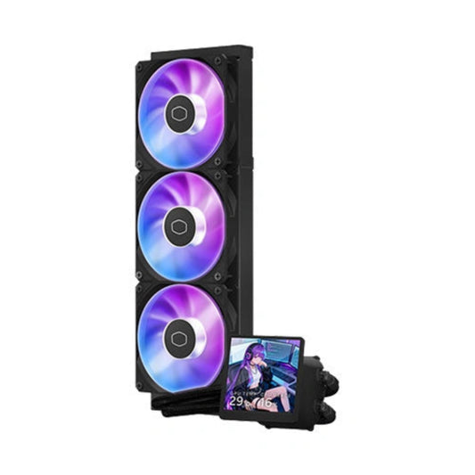 COOLER MASTER MasterLiquid 360 Core 360mm Non-RGB CPU Liquid Cooler (Black) ( With 4 inch LCD Display )