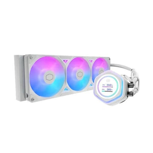 COOLER MASTER Master Liquid Atmos II 360mm ARGB CPU Liquid Cooler ( White ) ( With LCD Display )