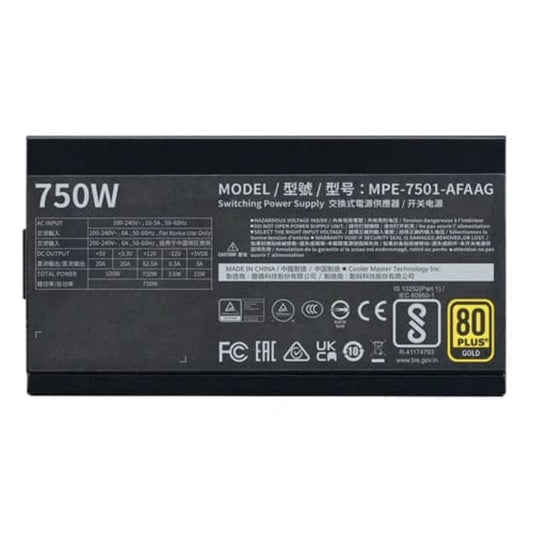 COOLER MASTER MWE 750W V2 80+ Gold Fully Modular ATX 3.1 Power Supply ( 750W )