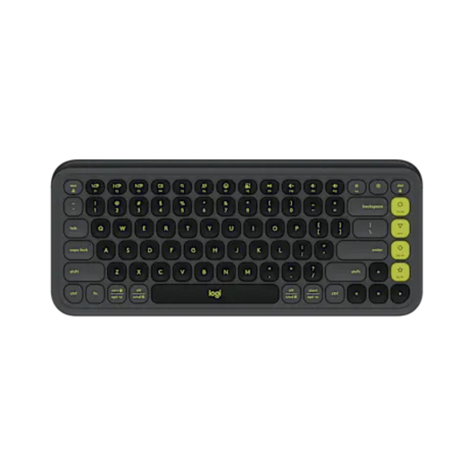 LOGITECH Pop Icon 65% Membrane Wireless Gaming Keyboard ( Graphite & Green ) ( Membrane Switches )