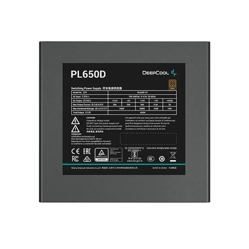 DEEPCOOL PL650D 650W ATX 3.0 80+ Bronze Non Modular Power Supply