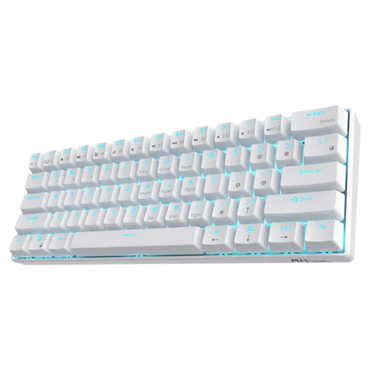 ROYAL KLUDGE RK61 60% Wireless Mechanical Gaming Keyboard ( White ) ( Red Switch ) 