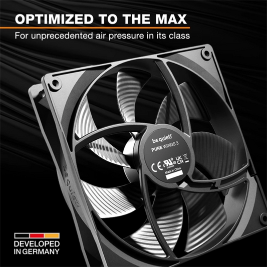 BE QUIET Pure Wings 3 120mm Non-RGB PWM High Speed Cabient Fan ( Black ) ( Triple Pack )