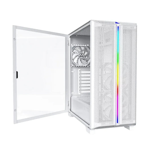 MONTECH Sky One Lite Mesh ARGB ATX Mid Tower Cabinet (White)