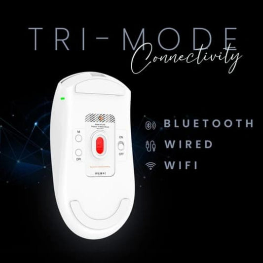 COSMIC BYTE Atlas Wireless Tri-Mode Ambidextrous Gaming Mouse ( White ) ( 12000DPI / 5 Macro Buttons )
