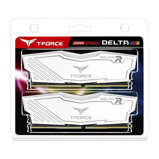 TeamGroup T-Force Delta RGB 32GB (16GBx2) DDR4 3600MHz RAM (White)