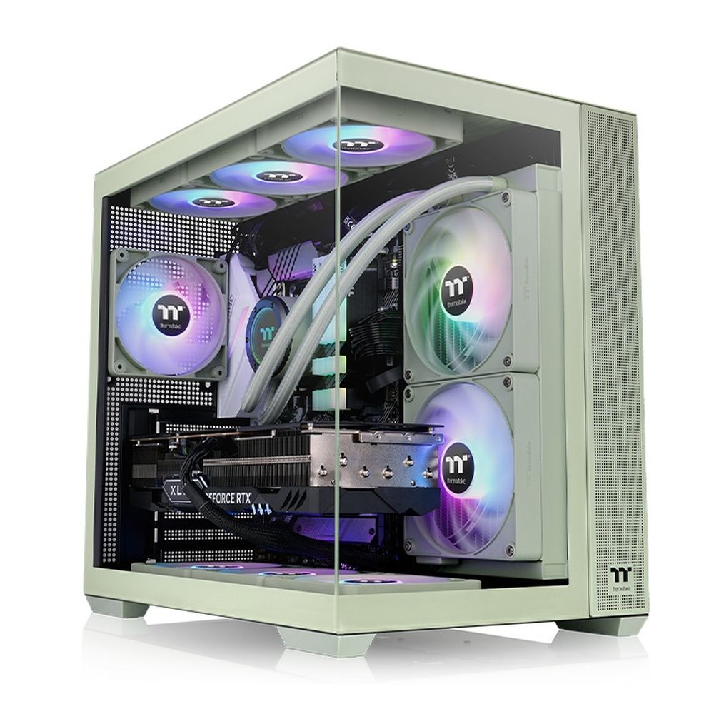 Buy THERMALTAKE View 380 TG ARGB ATX Mid Tower Cabinet Matcha Green ...
