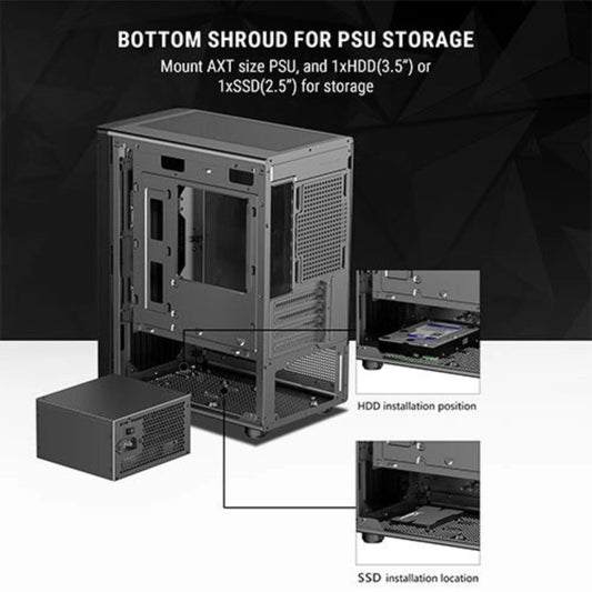 ANT VALUE VM45 MATX Mini Tower Cabinet ( Black )