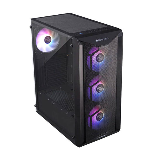 ZEBRONICS Zeb-Invader ATX Mid Tower Cabinet (Black)