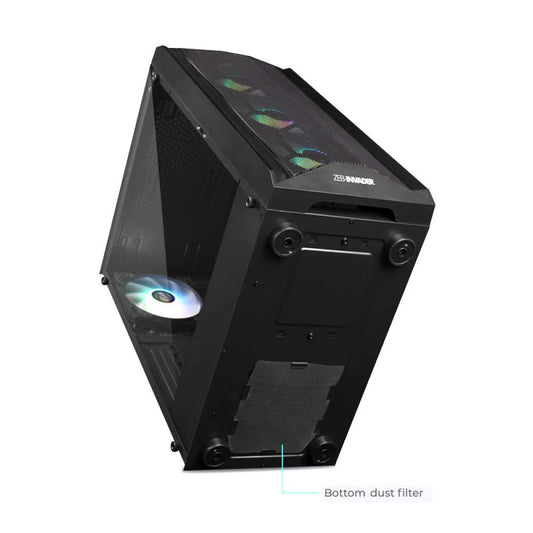 ZEBRONICS Zeb-Invader ATX Mid Tower Cabinet (Black)