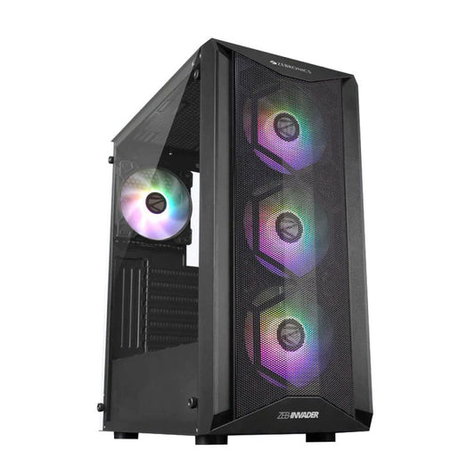 ZEBRONICS Zeb-Invader ATX Mid Tower Cabinet (Black)