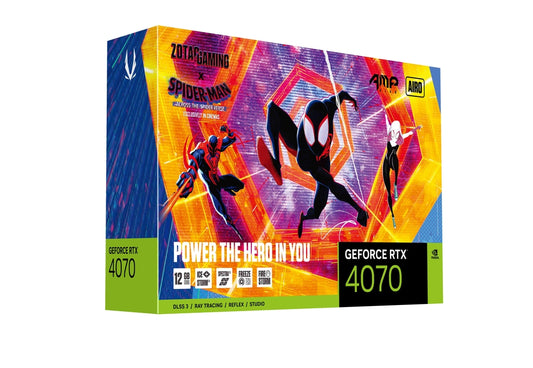 Zotac GeForce RTX 4070 AMP AIRO Spider-Man™: Across the Spider-Verse Bundle Graphic Card