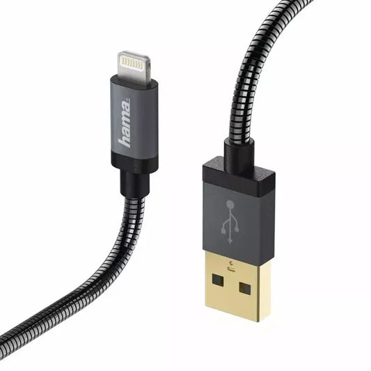 HAMA 173626 Metal Charging 1.5m, USB2.0-A/Lightning Anthracite Cable