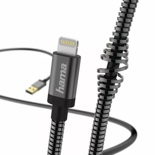 HAMA 173626 Metal Charging 1.5m, USB2.0-A/Lightning Anthracite Cable