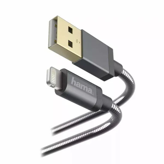 HAMA 173626 Metal Charging 1.5m, USB2.0-A/Lightning Anthracite Cable