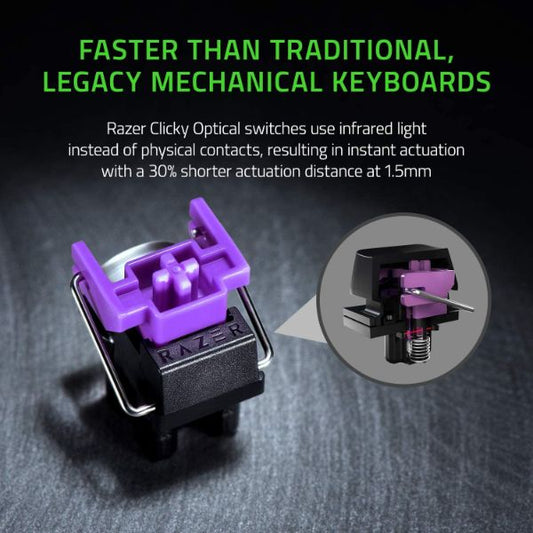 Razer Huntsman Mini 60% Purple Switch Keyboard (Black)