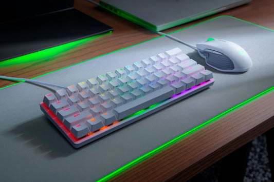 Razer Huntsman Mini 60% Red Switches Mercury Gaming Keyboard (White)