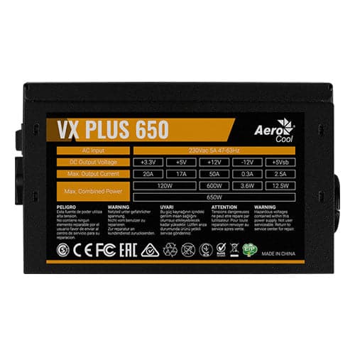 Aerocool VX Plus 650 Non Modular PSU (650 Watt)