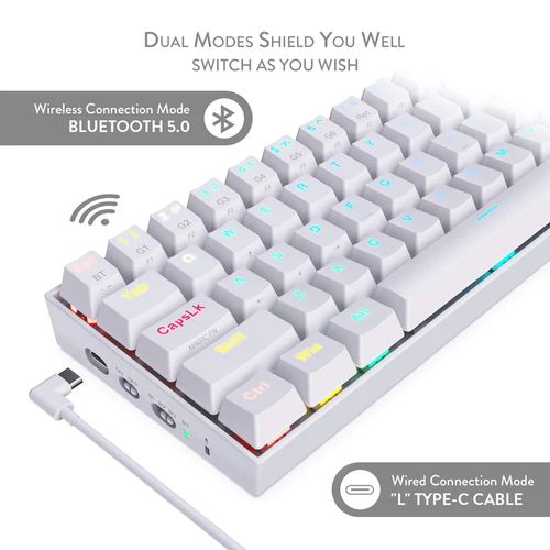 Redragon Draconic K530 RGB Wireless Mechanical Keyboard (White) (Brown Switches)