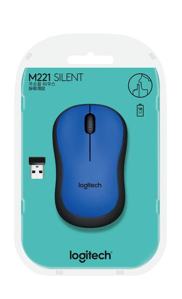 LOGITECH M221 Silent Wireless Ambidextrous Gaming Mouse ( 910-004883 ) ( 1000DPI / 3 Macro Button ) ( Blue )