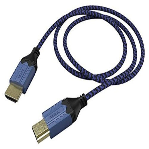 Hama High Speed HDMI Cable Ethernet Gold Plated Plug 2.5m Compatible to PlayStation 4-5, Xbox Cable ( Blue )