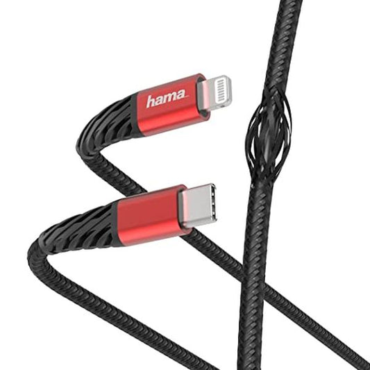 HAMA 183294 Charging Data Cable USB-C Lightning 1.5m Cable ( Black / Red )