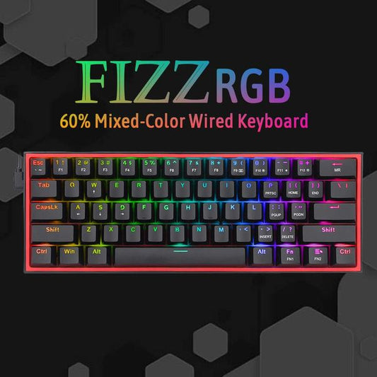 Redragon K617 Fizz Mechanical Gaming Keyboard Black (Red Switch)