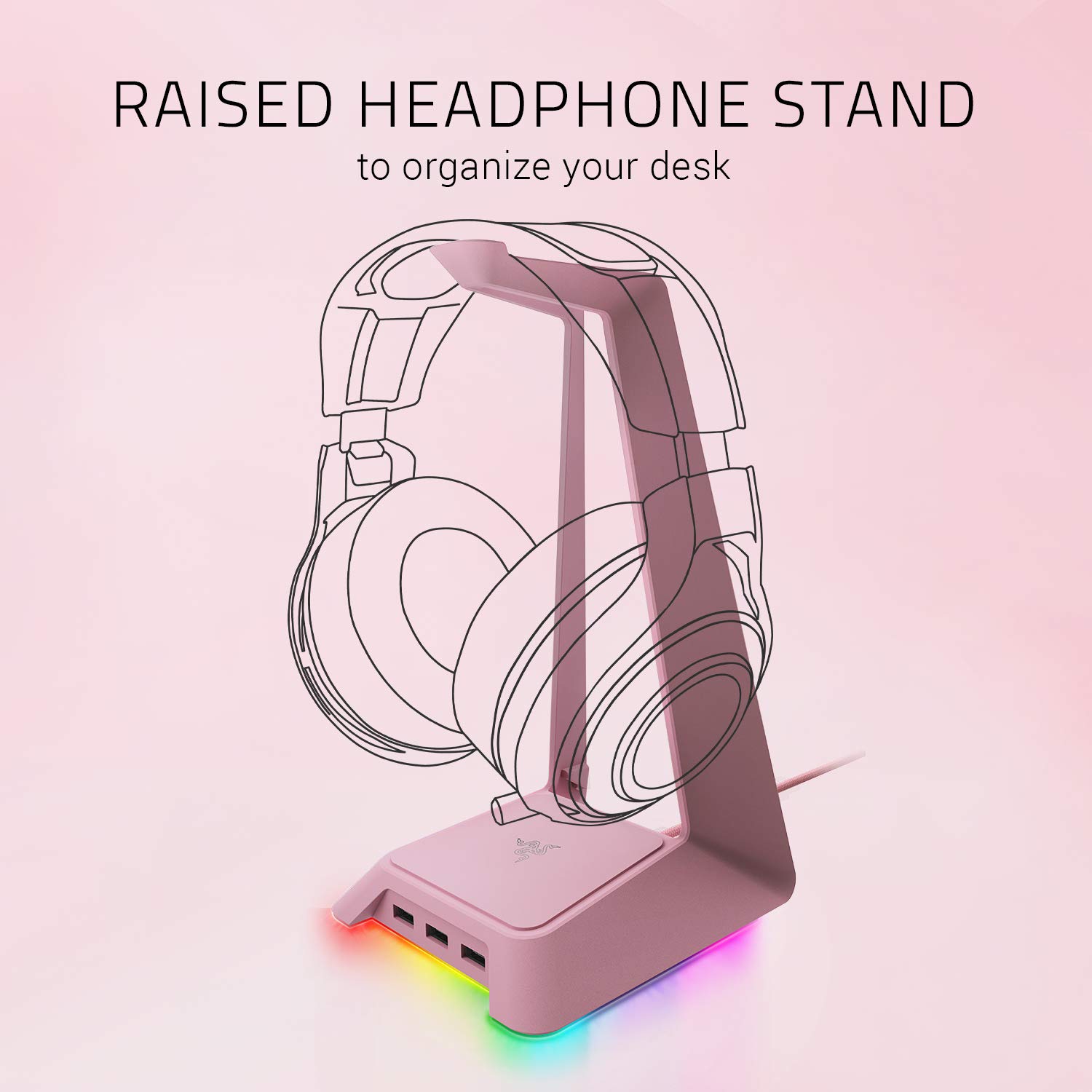 Razer Base Station Chroma Wired Headphone Stand (Quartz Pink)