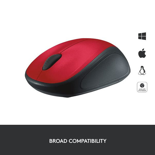 LOGITECH M235 Wireless Ambidextrous Gaming Mouse ( 910-002201 ) ( 1000DPI / 3 Macro Button ) ( Red )