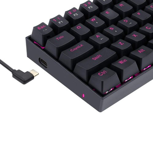 Redragon K630 Dragonborn 60% Wired Pink Single Lighting Gaming Keyboard