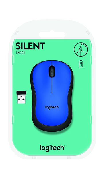 LOGITECH M221 Silent Wireless Ambidextrous Gaming Mouse ( 910-004883 ) ( 1000DPI / 3 Macro Button ) ( Blue )