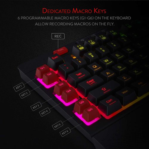 Redragon Shiva K512 RGB Backlit Membrane Wired Gaming Keyboard