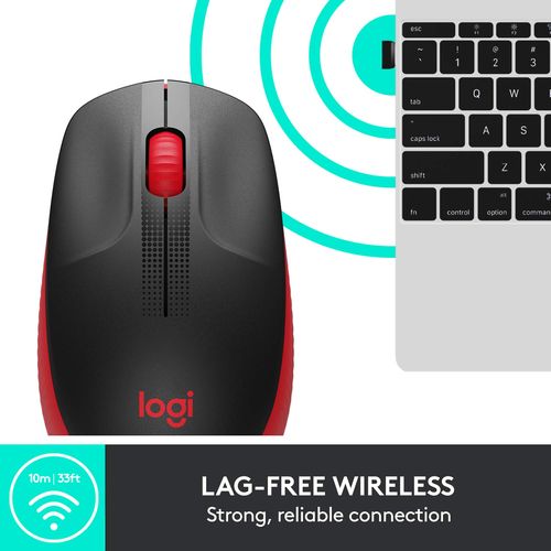 Logitech M190 Wireless Gaming Mouse (Red)