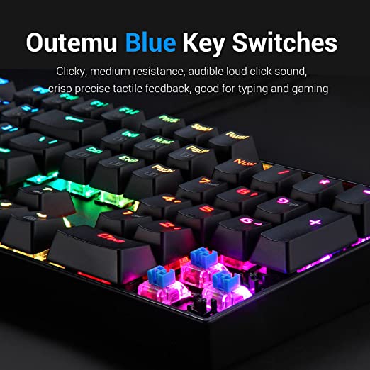 Redragon Vara K551 RGB Wired Mechanical Gaming Keyboard (Blue Switches)