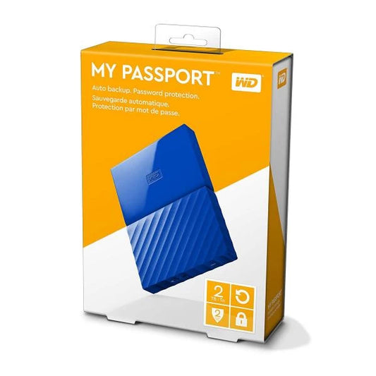 Western Digital My Passport 2TB External HDD (Blue)