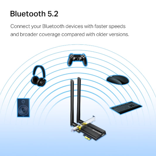 TPLink Archer TX50E AX3000 Wi-Fi 6 Bluetooth 5.2 PCIe Adapter