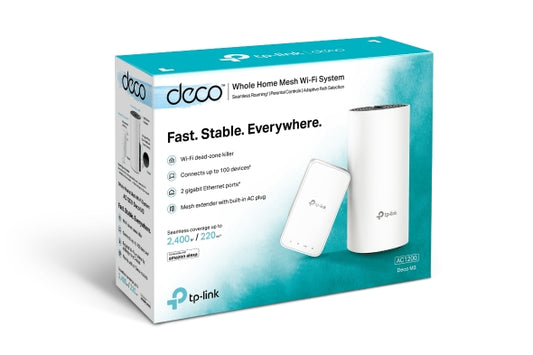 TPLink Deco M3 (2-Pack) AC1200 Whole Home Mesh Wi-Fi System